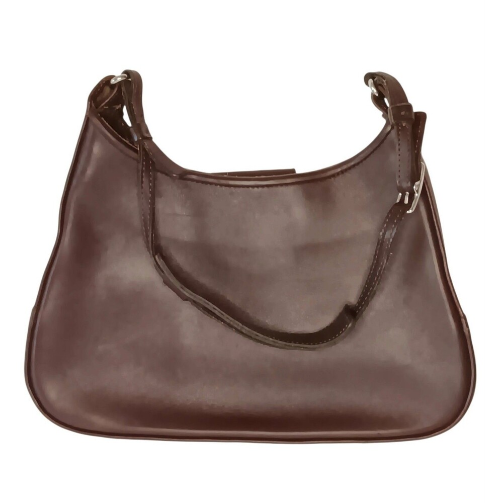 ​Vintage COACH Purse 8134 Chocolate Brown Leather Demi Hobo Silver Hardware 9x11